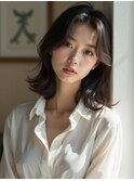 韓国くびれヘア_調布ミニウルフチェリーブラウン外ハネボブ