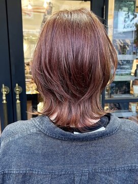 【藤田】くびれミディアム×ダブルカラーでつくるピンクアッシュ