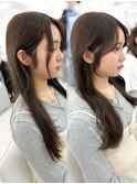 韓国ヘア　2wayバング  レイヤーカット くびれヘア  顔周り