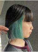 インナーカラー/ターコイズグリーン/デザインカラー/ハイトーン