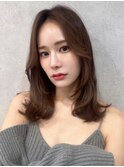 簡単スタイリングヘアセンターパートゆるふわロングハイレイヤー