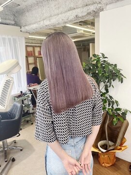 チェレ ブラン 堺東店(Chere brun) ラベンダーグレージュ×ワンレングス×ダブルカラーケアブリーチ