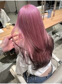 【廣川】ハイトーンピンク/エンドカラーレイヤーカット