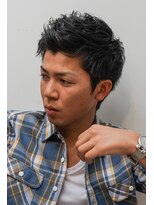 メリケンバーバーショップ コウベ(MERICAN BARBERSHOP KOBE)&nbsp;グランジツーブロックスパイキーアップバングにイメチェン@8