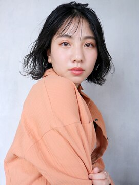 アルバム 新宿(ALBUM SHINJUKU) ニュアンスボブ_耳かけウェーブパーマフォギーベージュ_7389