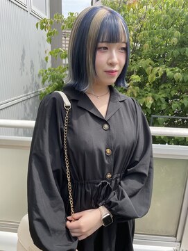 ツイギー 宮西店(TWiGGY) ぱつっとボブ×スラッシュカラー