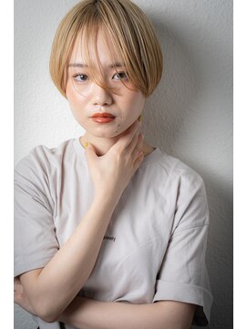 カバーヘア 上尾西口店(COVER HAIR) 艶感ハイトーンカラー小顔補正カット丸みショートv上尾10代20代