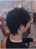 メンズカット/ウルフカット/黒髪