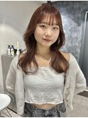 ロングレイヤー×オレンジブラウン