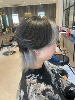 ダブル(W)&nbsp;バングカラー/ブリーチカラー/メンズウルフ