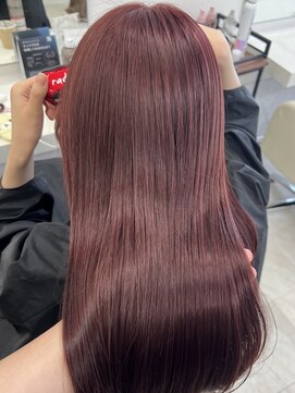 アイトーキョーエス 渋谷(AI TOKYO S) ダブルカラーカシスピンク暗めカラーブリーチなしカラー透明感