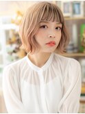 ハイトーンカラーフレンチカジュアル小顔ボブA2川口10代20代30代