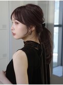 16969ハーフアップシニヨンヘアポニーテールゆるふわミディアム
