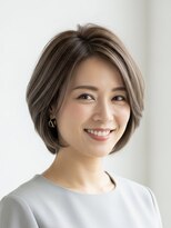 レヴィア(REVIA)&nbsp;白髪ぼかしハイライトブリーチショートボブ