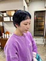 バブルス 溝の口(BUBBLES)&nbsp;オン眉ショート/ネイビーブルー/ブリーチあり【BUBBLES溝の口】