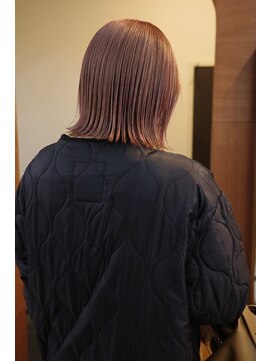 チャプター 問屋町(chapter) 髪質改善切りっぱなしボブ外はねボブヘイリーボブピンクベージュ