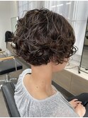 【中目黒】ショートボブパーマ☆くるくるパーマオリーブベージュ
