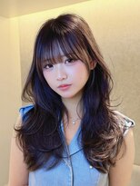 ボヌール 銀座(Bonheur)&nbsp;【レイヤーカット】前髪あり×透明感ダークグレージュ×ウェーブ