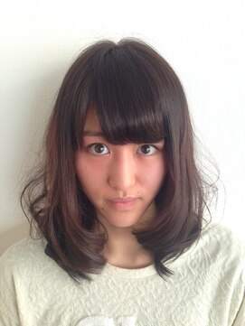 フェリシータ 緑地公園店(felicita) 大人かわいい甘めバングウェービーナチュラルセミディ