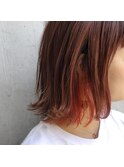 オレンジ  インナーカラー *ケアブリーチ 下北沢