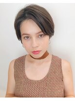 グッデイ ヘアー(GOOD DAY HAIR)&nbsp;小顔  ワンサイドショート ブランジュ ハイライト　ダブルバング