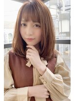 【shige】アッシュブラウンネオウルフ毛先パーマ外ハネボブ