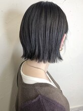 シュリット(schritt)&nbsp;外はねぱっつんボブ×暗透ブルージュ　ブリーチなし渋谷mutsuki