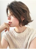 前髪なし　ウェーブボブ　アルティストカラー/Salon銀座　菅野