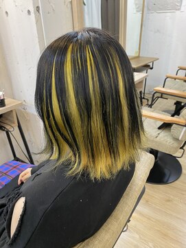 アルト 町田店(arto) *イエローインナーで派手髪/外ハネボブ*