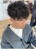 ツイストスパイラルパーマメンズパーマツーブロック刈り上げ