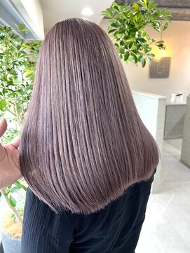 フラッグヘア 新宮店(Flag HAIR) グレーピンク☆ダブルカラー☆ケアブリーチ
