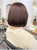 ＊ワインレッド深み暖色系カラー顎下2cmボブ＊