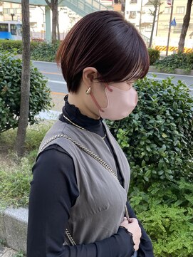 イナズマヘアー(INAZUMA HAIR) マッシュショート×ピンクブラウン