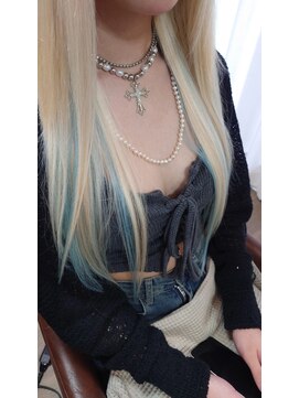 エクステンションシュシュ(Extension chou chou) Blonde×Paleblue