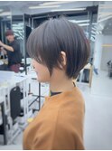 丸顔/ミニウルフ/チェリーブラウン/ショートボブ