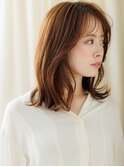 アプリコットオレンジ小顔くびれヘアロングウルフX上尾30代40代