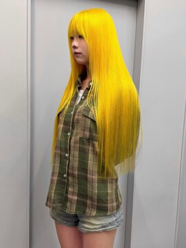 ヴァーディ オモテサンドウ(Vardy omotesando) yellow/ビビッドカラー イエロー ハイトーンロング 原色