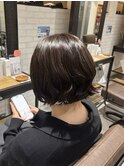 暗めカラー×ゆるパーマ