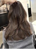 レイヤーカットシースルーバング韓国ヘアザクザクレイヤー