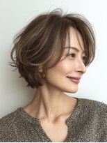 ハーツ 青山表参道店(Heart's)&nbsp;白髪ぼかし脱白髪染め似合わせショートボブ40代50代60代