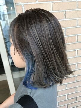 サロンドミルク 原宿(salon de MiLK) ハイライトグレージュ×サマーブルーインナー