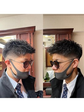 ブロートーキョー(BroTokyo) アイロンパーマアップバングスタイル