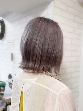 エニィ 池袋西口(Any) ダブルカラー　ラベンダーアッシュ　ぷっつんボブ　w008