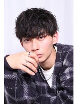 ネイビー(NAVY)&nbsp;無造作束感波巻きパーマ