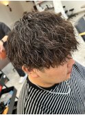 波巻きパーマメンズパーマメンズヘアツーブロックツイストパーマ