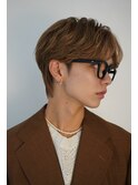 コンマバングコンマヘア前髪パーマハイトーンカラー