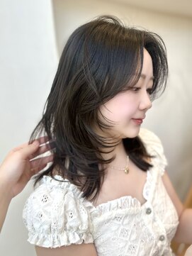 バイオレット 表参道店(Violet) ハッシュレイヤーカット前髪なしヘアミディアムレイヤーNA-115