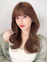 ラルユー 金山(LallYou)&nbsp;大人かわいいくびれヘアセミロング × ミルクティーベージュ