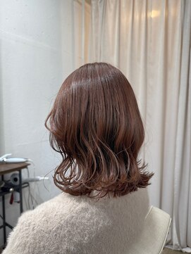 ルアン 上通り(ruen) 艶感ピンクベージュ×長めボブ♪ruen 熊本Hina