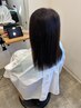 カット（毛先整えるだけ）・全体カラー・ナチュラルストレート